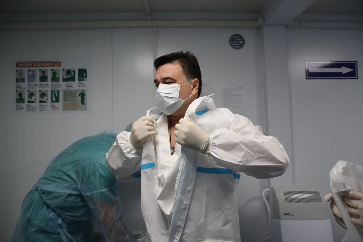 Андрей Воробьев губернатор московской области - Красная зона госпиталя: как она выглядит в Одинцове